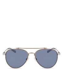 【送料無料】 シャイノーラ レディース サングラス・アイウェア アクセサリー Runwell Aviator Sunglasses 56mm Rose Gold/Blue Solid