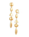 yz Jg KCA fB[X sAXECO ANZT[ Illene Mixed Bead Clip On Linear Drop Earrings in Gold Tone Gold