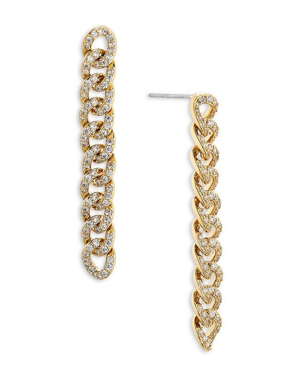 yz ifB[ fB[X sAXECO ANZT[ Twilight Pave Curb Chain Linear Drop Earrings in 18K Gold Plated Gold