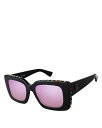 【送料無料】 カートジェイガーロンドン レディース サングラス・アイウェア アクセサリー Rectangle Sunglasses 52mm Black/Pink Mirrored Solid