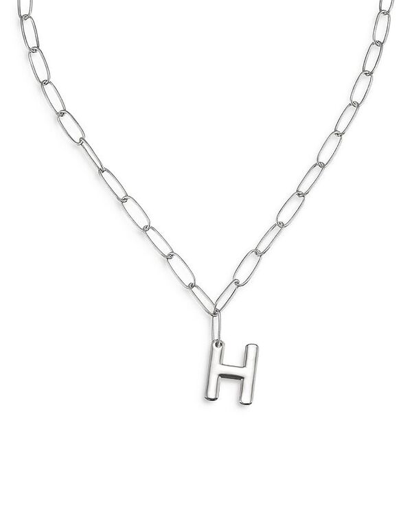 yz GeBJ fB[X lbNXE`[J[Ey_ggbv ANZT[ Paperclip Link Chain Initial Pendant Necklace in Rhodium Plated 18