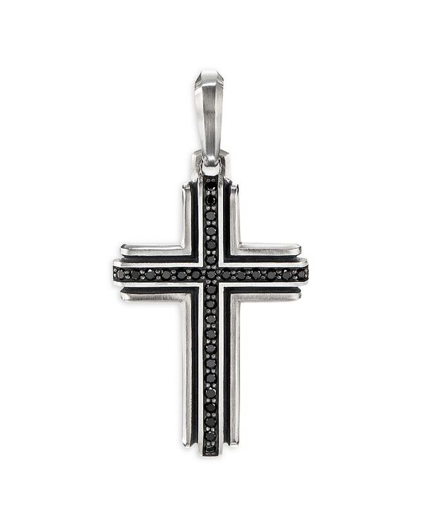 yz fCrbgE[} fB[X lbNXE`[J[Ey_ggbv ANZT[ Sterling Silver Deco Cross Pendant with Pave Black Diamonds Black/Silver