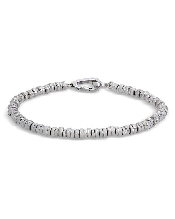 【送料無料】 オールセインツ メンズ ブレスレット・バングル・アンクレット アクセサリー Men's Beaded Flex Bracelet in Sterling Silver Silver