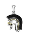 yz SX Y lbNXE`[J[Ey_ggbv ANZT[ Men's 18K Yellow Gold & Sterling Silver Anthem Black Agate Spartan Helmet Pendant - 100% Exclusive Black/Silver