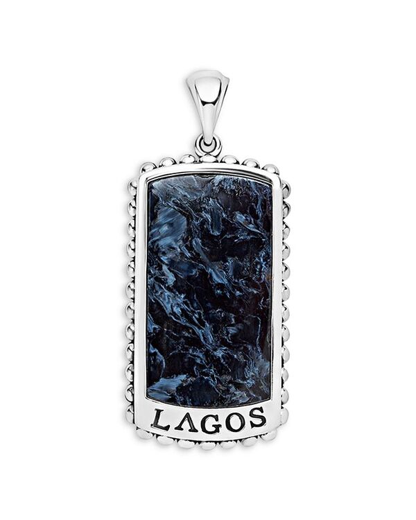 【送料無料】 ラゴス メンズ ネックレス・チョーカー・ペンダントトップ アクセサリー Men's Sterling Silver Anthem Pietersite Dog Tag Pendant - 100% Exclusive Blue/Silver