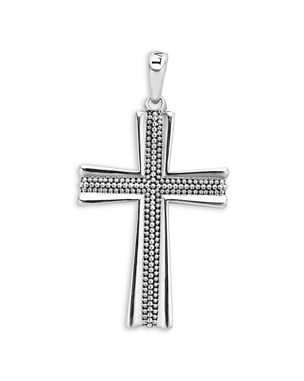 【送料無料】 ラゴス メンズ ネックレス・チョーカー・ペンダントトップ アクセサリー Men's Sterling Silver Anthem Bead Cross Pendant - 100% Exclusive Silver