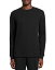 【送料無料】 セオリー メンズ Tシャツ トップス Mattis Crew In Studio Long Sleeve Waffle Knit Tee Black