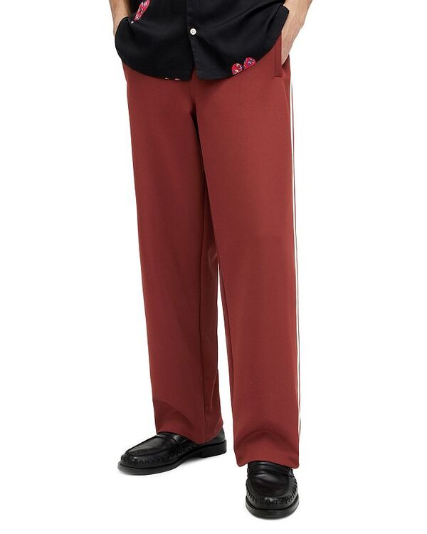  オールセインツ メンズ カジュアルパンツ ボトムス Oren Contrast Taped Straight Fit Track Pants Imerial Red