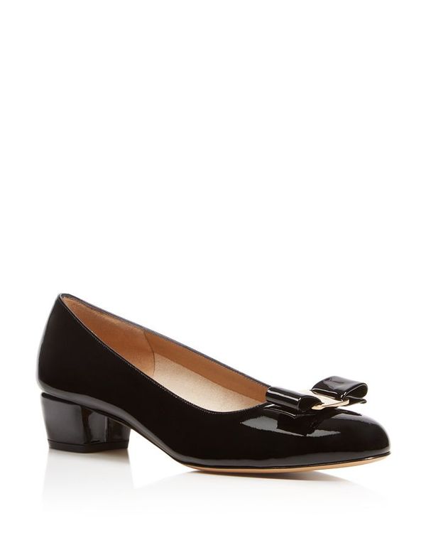 サルヴァトーレ フェラガモ レディース パンプス シューズ Women's Vara Leather Pumps Nero/Gold Patent Leather