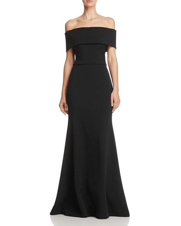 ̵  ǥ ʥȥ  Off-the-Shoulder Scuba Crepe Gown - 100% Exclusive Black