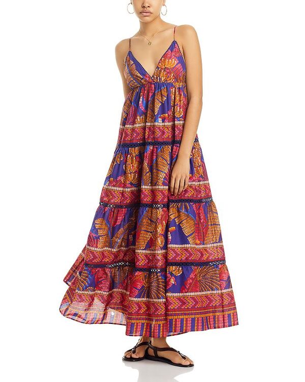 ̵ ե ǥ ԡ ȥåץ Rio Forest Mosaic Long Cotton Dress Forest Mosaic