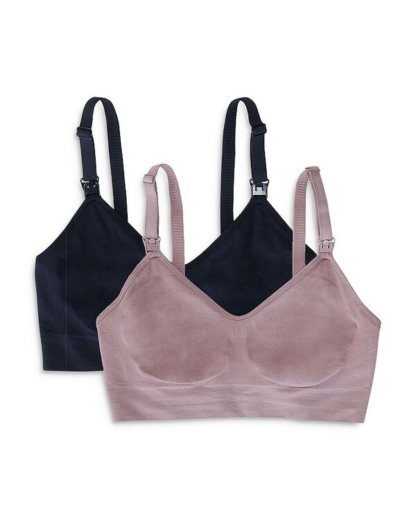 【送料無料】 イングリッド イザベル レディース ブラジャー アンダーウェア Nursing Pumping Bras Set of 2 Black/Mauve