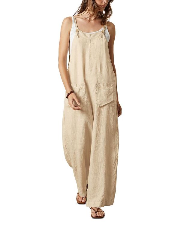 【送料無料】 ヴェルヴェットバイグラハムスペンサー レディース ジャンプスーツ トップス Isabel Linen Jumpsuit Biscuit