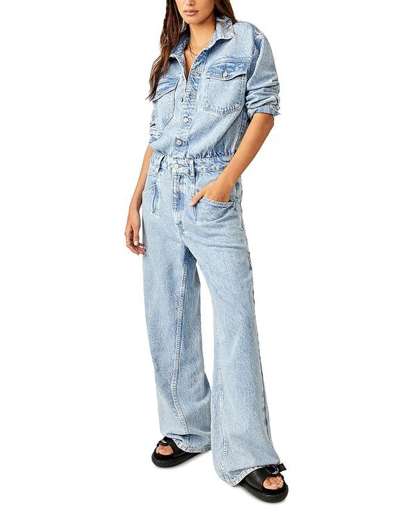 ̵ ե꡼ԡץ ǥ ץ ȥåץ Touch The Sky Denim Jumpsuit in Cloud 9 Cloud 9