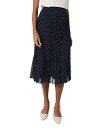 【送料無料】 ホッブスロンドン レディース スカート ボトムス Losie Polka Dot Pleated Midi Skirt Navy Ivory