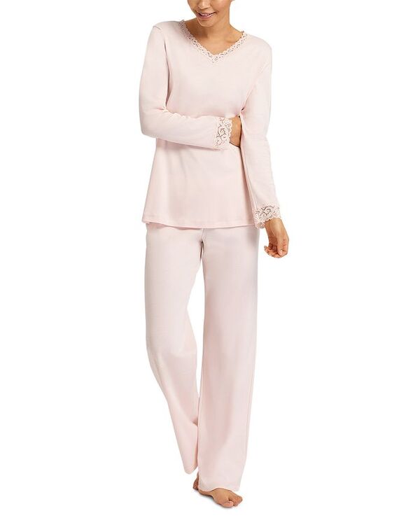 ̵ ϥ ǥ ʥȥ  Moments Cotton Lace Trim Pajamas Set Crystal Pink