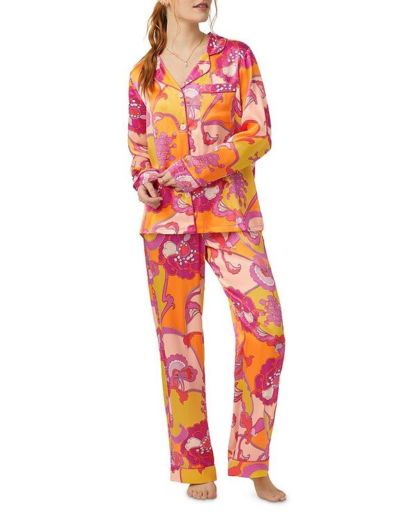 ̵ ٥åɥإåɥѥ ǥ ʥȥ  Long Printed Silk Pajama Set Apache Bloom