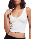 【送料無料】 フリーピープル レディース タンクトップ トップス Sleeveless Scoopneck Ribbed Cropped Tank White