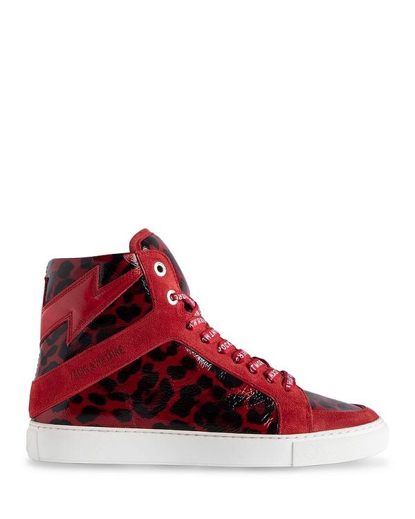 【送料無料】 ザディグ エ ヴォルテール レディース スニーカー シューズ Women's High Flash Red Leopard Print High Top Sneakers Power