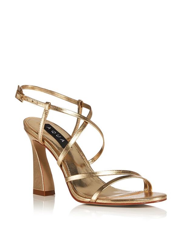 【送料無料】 アクア レディース サンダル シューズ Women's Jem Strappy High Heel Sandals - 100% Exclusive Gold Metallic