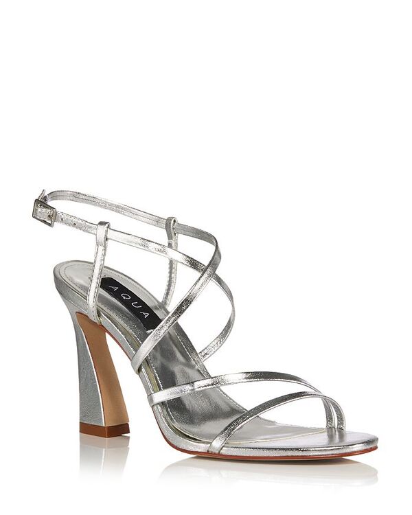 【送料無料】 アクア レディース サンダル シューズ Women's Jem Strappy High Heel Sandals - 100% Exclusive Silver Metallic