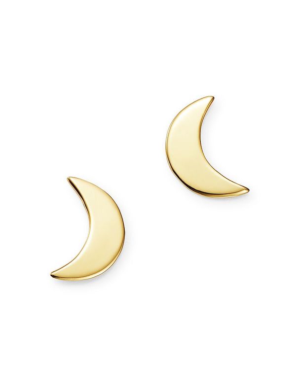 [ & hE fB[X sAXECO ANZT[ Small Moon Stud Earrings in 14K Yellow Gold - 100% Exclusive Gold