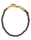 yz WoxCgX Y uXbgEoOEANbg ANZT[ Men's Brass & Leather Braided Bead Bracelet Brass