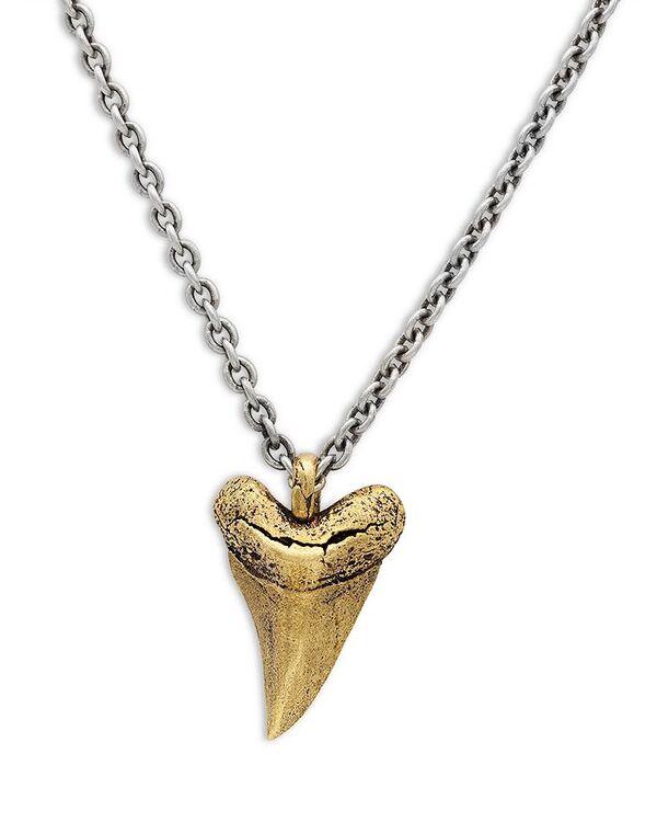 yz WoxCgX fB[X lbNXE`[J[Ey_ggbv ANZT[ Artisan Brass & Sterling Silver Shark Tooth Pendant Necklace 24