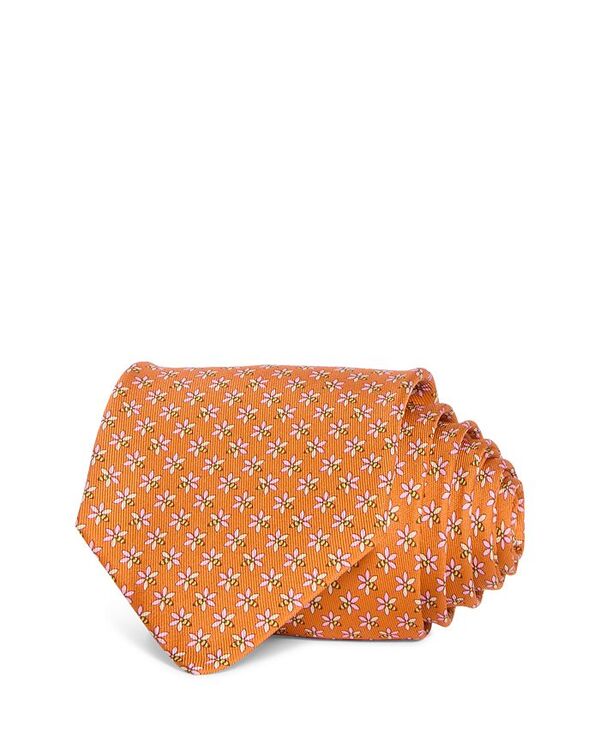 ̵ ե饬  ͥ ꡼ Floral Bee Print Silk Classic Tie Arancio