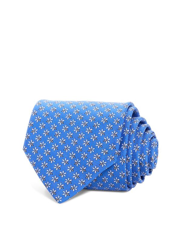 【送料無料】 フェラガモ メンズ ネクタイ アクセサリー Bee Print Silk Classic Tie Azzurro