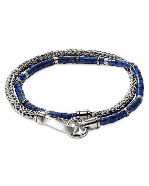 【送料無料】 ジョン・ハーディー レディース ブレスレット・バングル・アンクレット アクセサリー Sterling Silver Heishi Lapis Lazuli Beaded Double Wrap Bracelet Blue/Silver