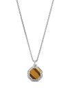 yz WEn[fB[ Y lbNXE`[J[Ey_ggbv ANZT[ Men's Sterling Silver Tiger Eye Pendant Necklace 22