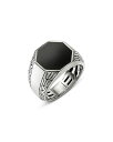 yz WEn[fB[ Y O ANZT[ Men's Sterling Silver Onyx Signet Ring Black/Silver