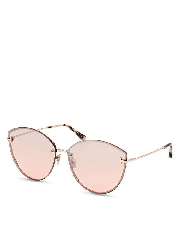 【送料無料】 トム・フォード レディース サングラス・アイウェア アクセサリー Evangeline Cat Eye Sunglasses 63mm Brown/Pink Mirrored Gradient