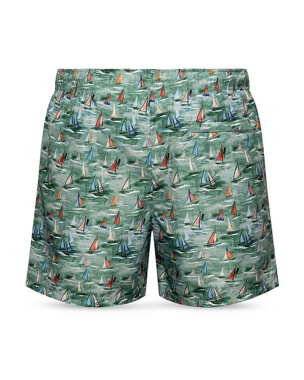 【送料無料】 エトン メンズ ハーフパンツ・ショーツ 水着 Printed Drawstring 5" Swim Trunks Green