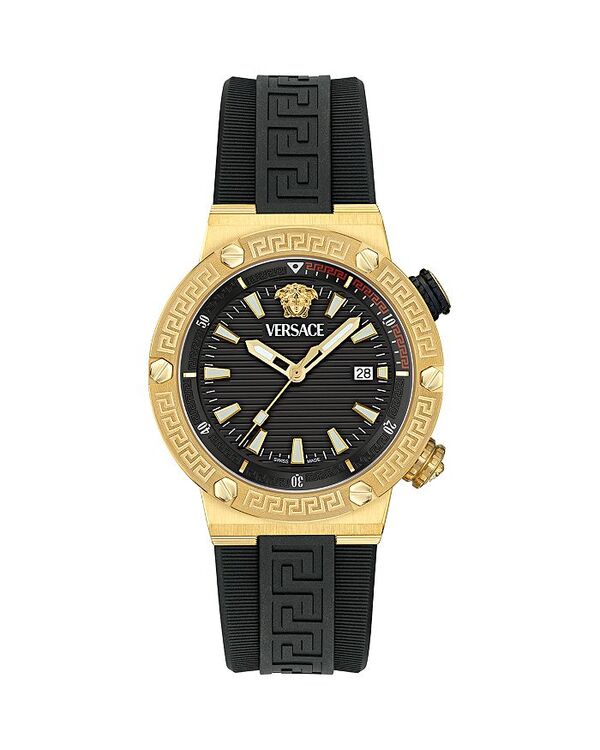 【送料無料】 ヴェルサーチ レディース 腕時計 アクセサリー Greca Logo Diver Watch 43mm Gold