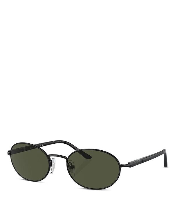 【送料無料】 ペルソル レディース サングラス・アイウェア アクセサリー Oval Sunglasses 55mm Black/Green Solid