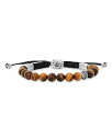 yz WoxCgX Y uXbgEoOEANbg ANZT[ Men's Sterling Silver Wrap Tiger Eye Beaded Adjustable Cord Bracelet Brown