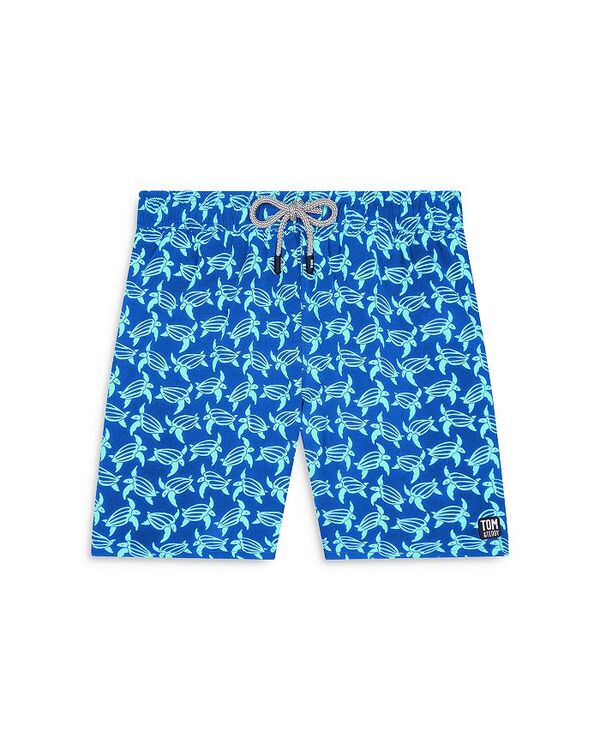 トムアンドテディ メンズ 水着 ハーフパンツ・ショーツ ショートパンツ TOM & TEDDY 6" Turtle Swim Shorts Blue & Ice Green ブルー