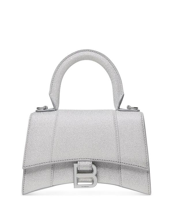 ハンドバッグ 【送料無料】 バレンシアガ レディース ハンドバッグ バッグ Hourglass XS Sparkling Top Handle Bag Silver Sparkling/Silver