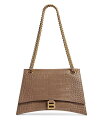 【送料無料】 バレンシアガ レディース ハンドバッグ バッグ Crush Medium Chain Bag Crocodile Embossed Dark Mink/Gold