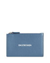 【送料無料】 バレンシアガ レディース 財布 アクセサリー Leather Long Coin And Card Holder Blue Gray/ L Whi...
