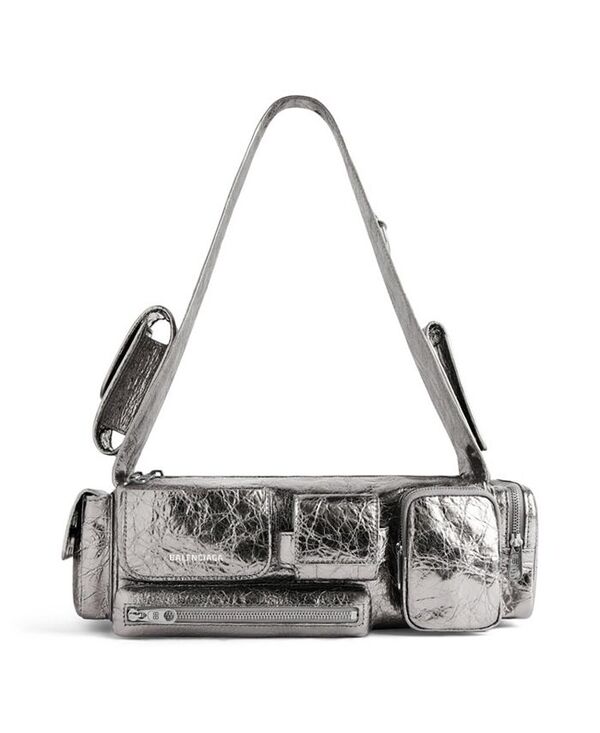 ハンドバッグ 【送料無料】 バレンシアガ レディース ハンドバッグ バッグ Superbusy Extra Small Sling Bag Silver-Tone