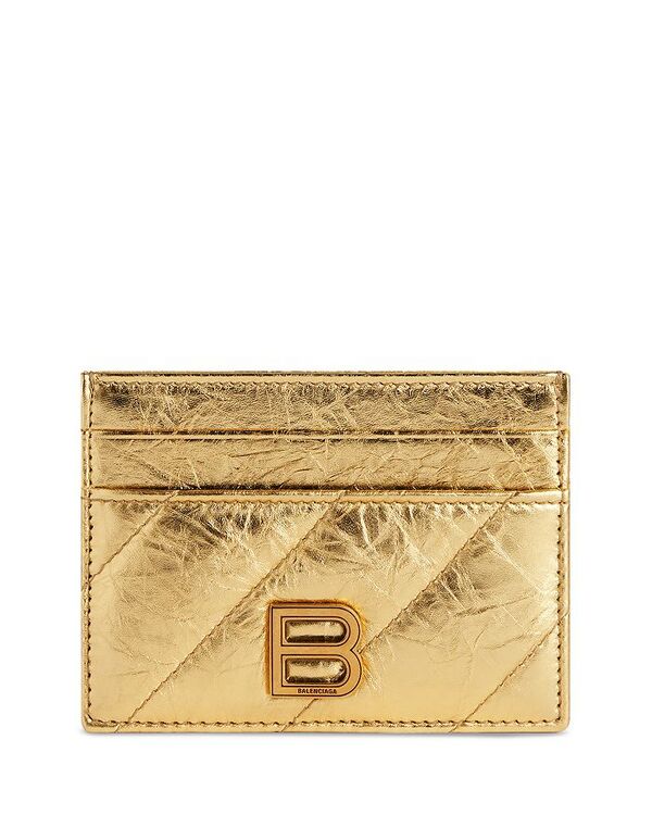 ハンドバッグ 【送料無料】 バレンシアガ レディース ハンドバッグ バッグ Metallized Quilted Leather Crush Card Holder Gold