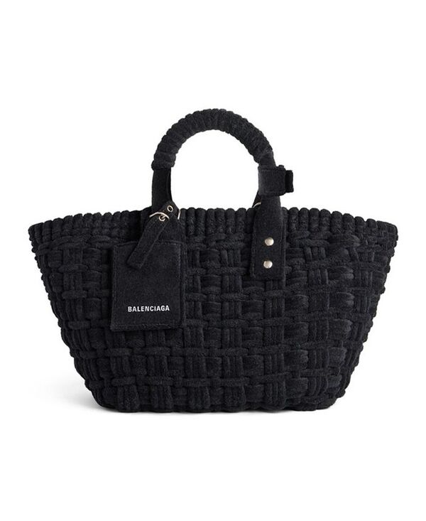 ハンドバッグ 【送料無料】 バレンシアガ レディース ハンドバッグ バッグ Bistro Mini Basket with Strap In Sponge Fabric Black