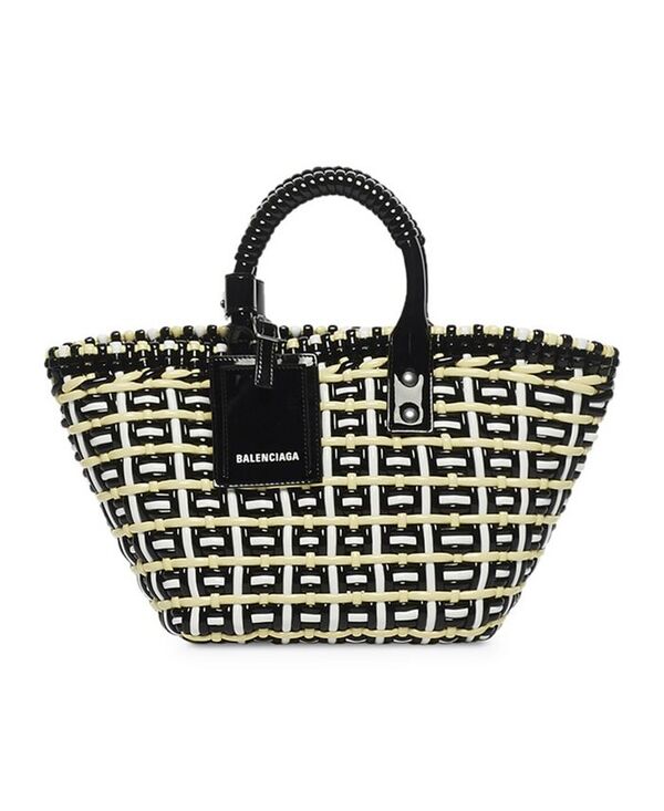 ハンドバッグ 【送料無料】 バレンシアガ レディース ハンドバッグ バッグ Bistro Mini Basket with Strap In Sponge Fabric Yellow Multi