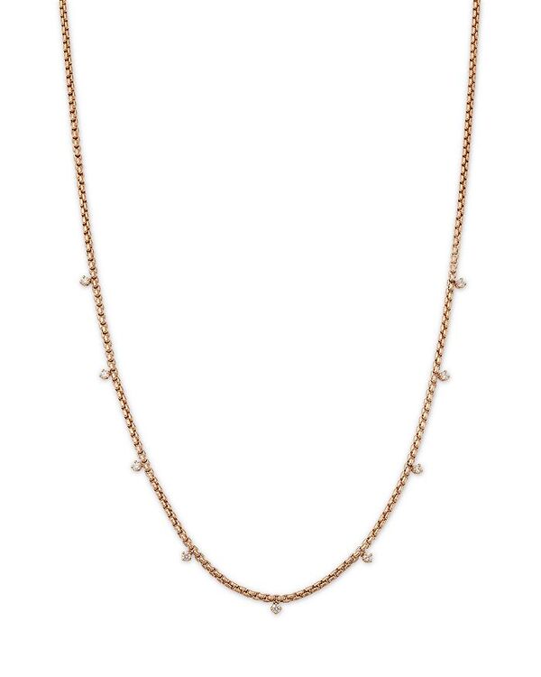 yz ]C`bR fB[X lbNXE`[J[Ey_ggbv ANZT[ 14K Yellow Gold Shaky Diamond Box Chain Necklace 16