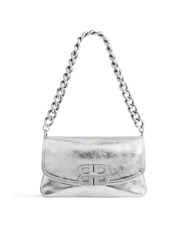 ハンドバッグ 【送料無料】 バレンシアガ レディース ハンドバッグ バッグ Bb Soft Small Flap Bag Metallized Silver-tone