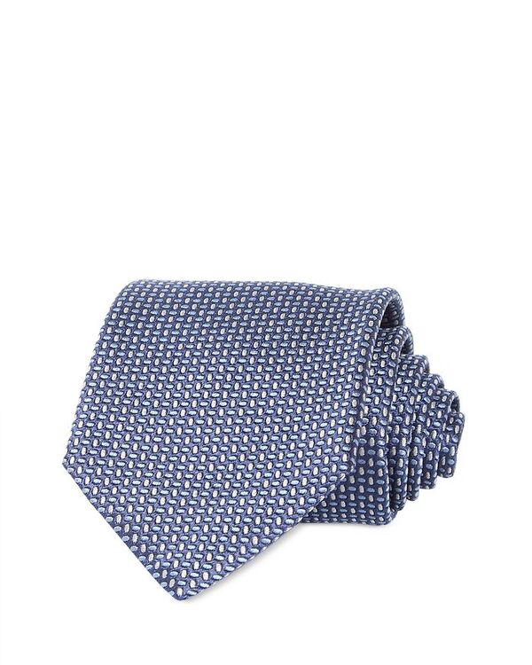 yz fCrbhhiq[ Y lN^C ANZT[ Geometric Woven Silk Classic Tie Navy