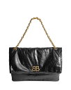 yz oVAK fB[X V_[obO obO Monaco Large Leather Chain Shoulder Bag Black/Gold